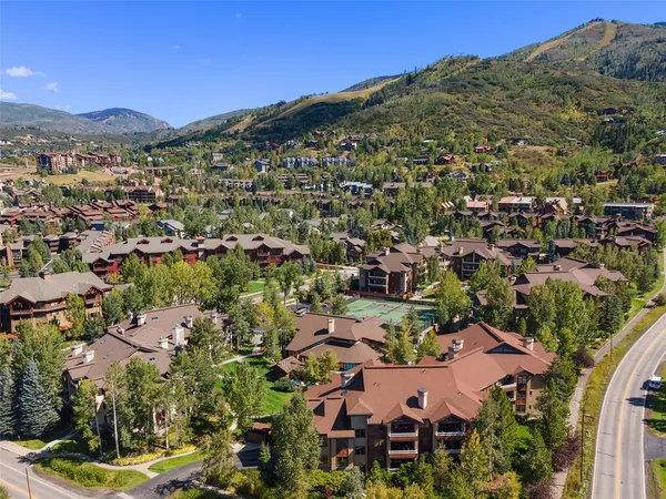 an aerial view of a city with lots of residential buildings