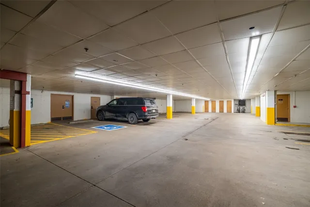 a front view of a building with a terrace view