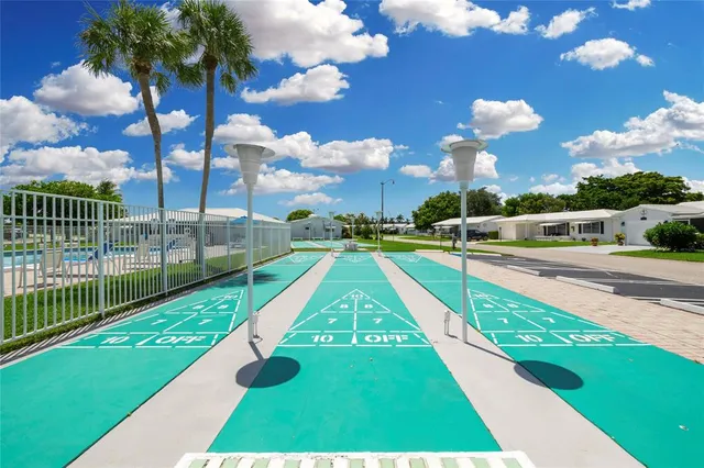 a view of an outdoor space and swimming pool