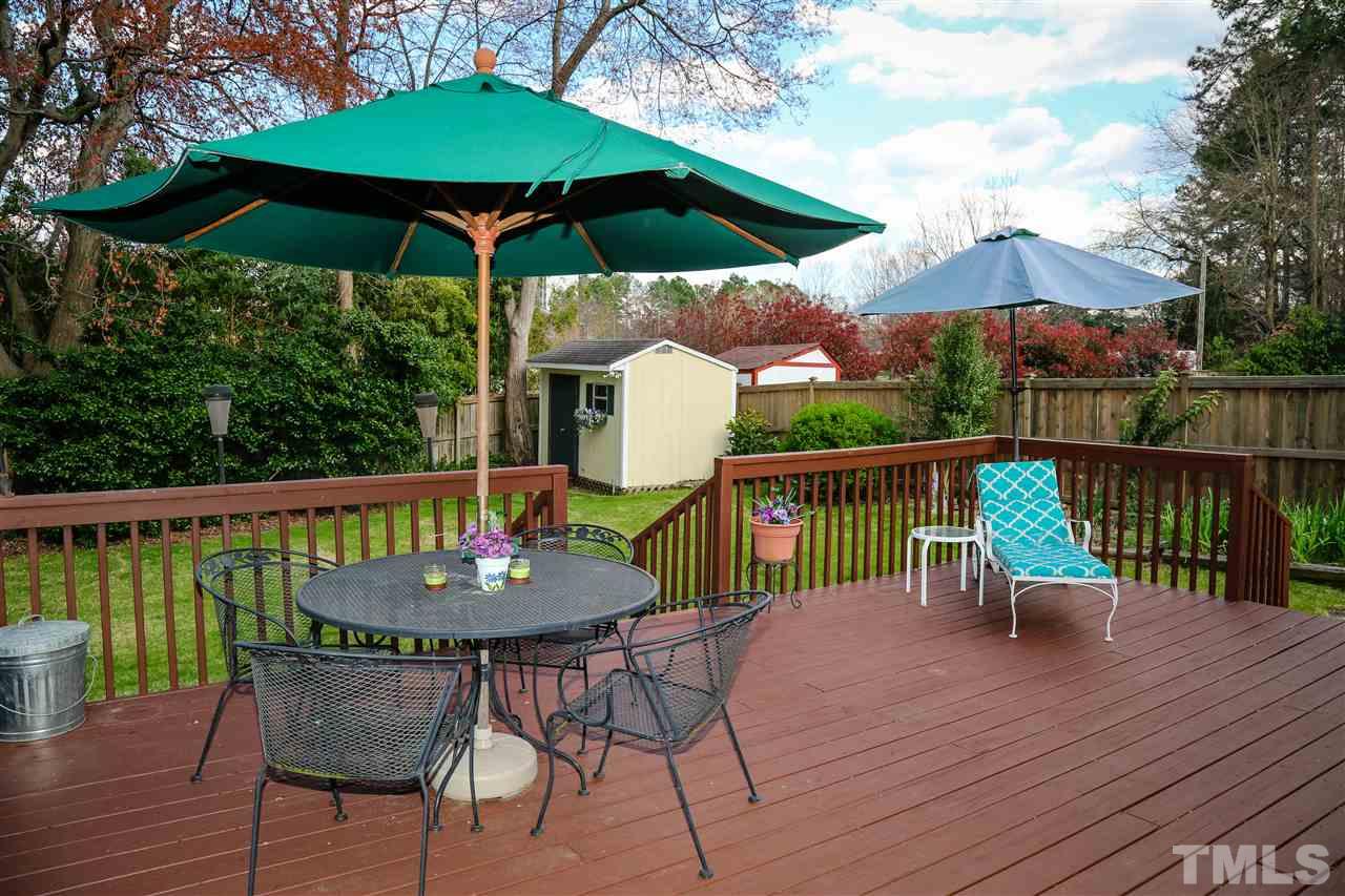 4800 Poland Place Raleigh, NC 27609 - Photo 8 of 30 a view of a deck with furniture and umbrella