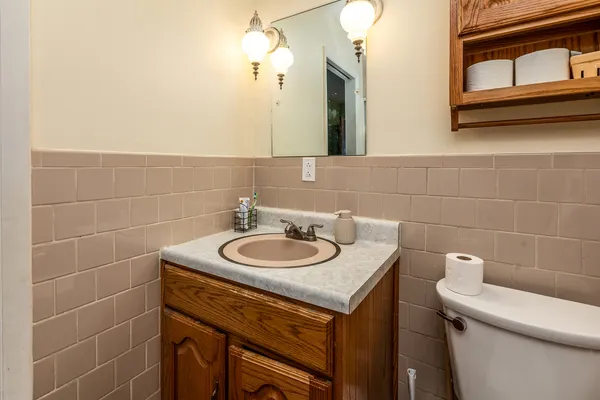 a bathroom with a sink and a toilet