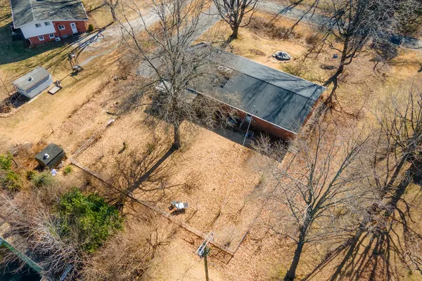 a view of a yard with a tree