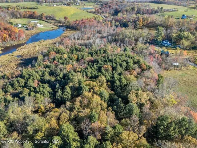 a view of a lake with a yard
