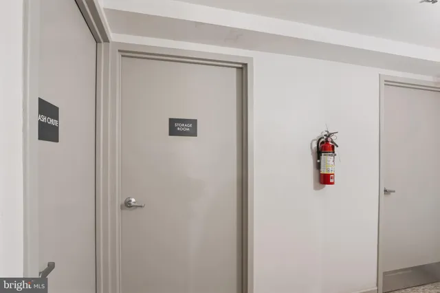 a view of workspace with bathroom