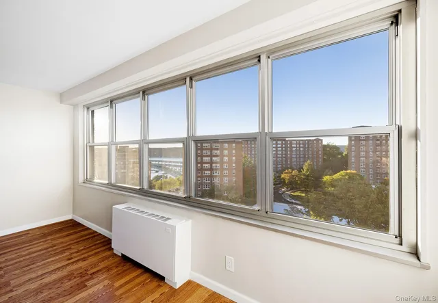 a view of a house with a large window