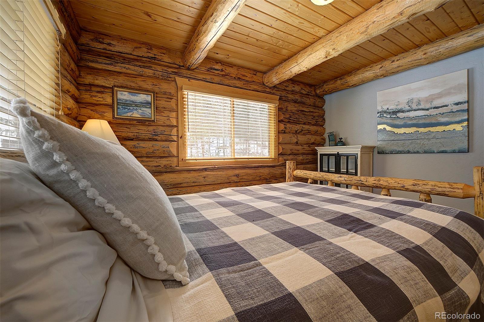 58 Conestoga Court Bailey, CO 80421 - Photo 25 of 37 a bedroom with a bed and a large window
