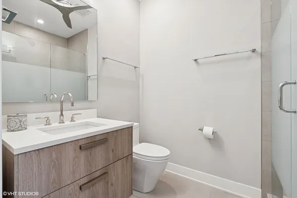 a bathroom with a shower
