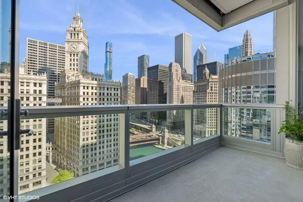 a view of balcony with city view