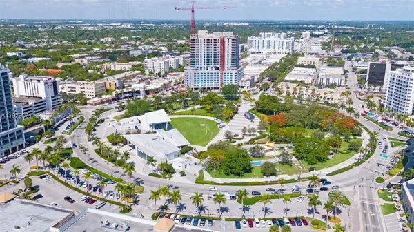 an aerial view of a city
