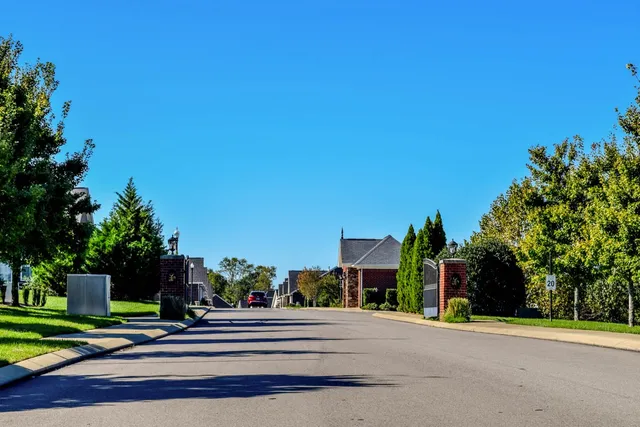 a view of a building with a street