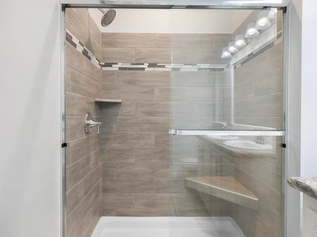 a bathroom with a shower