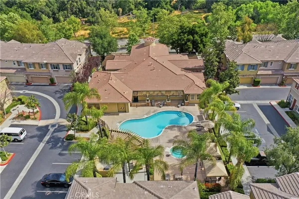 an aerial view of a house