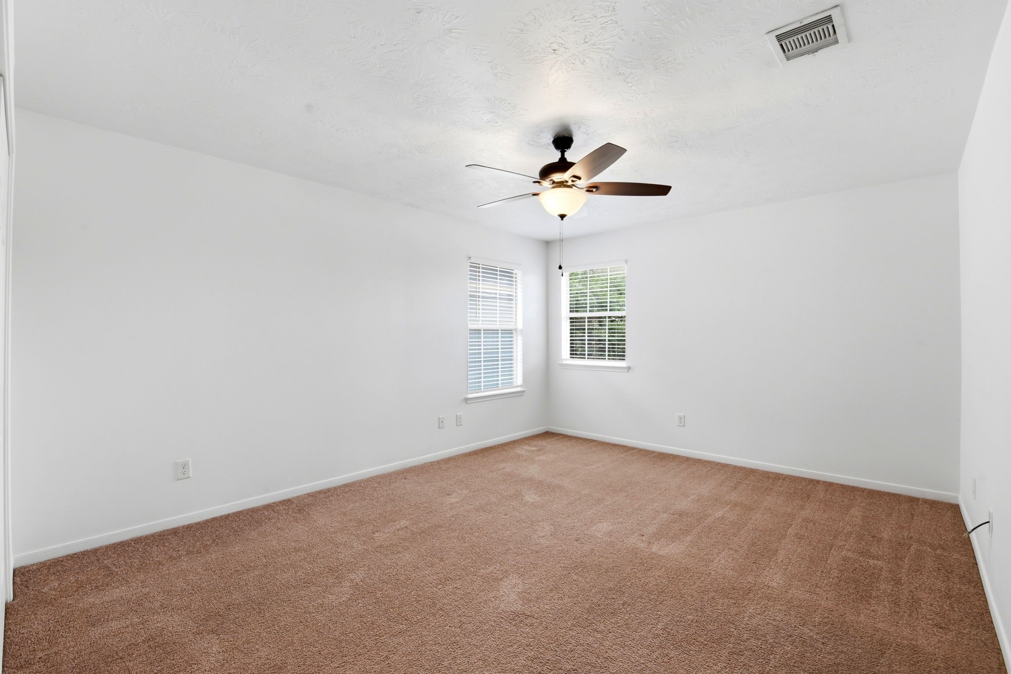 22102 Bridgestone Crossing Drive Spring, TX 77388 - Photo 30 of 38 an empty room with windows and chandelier fan