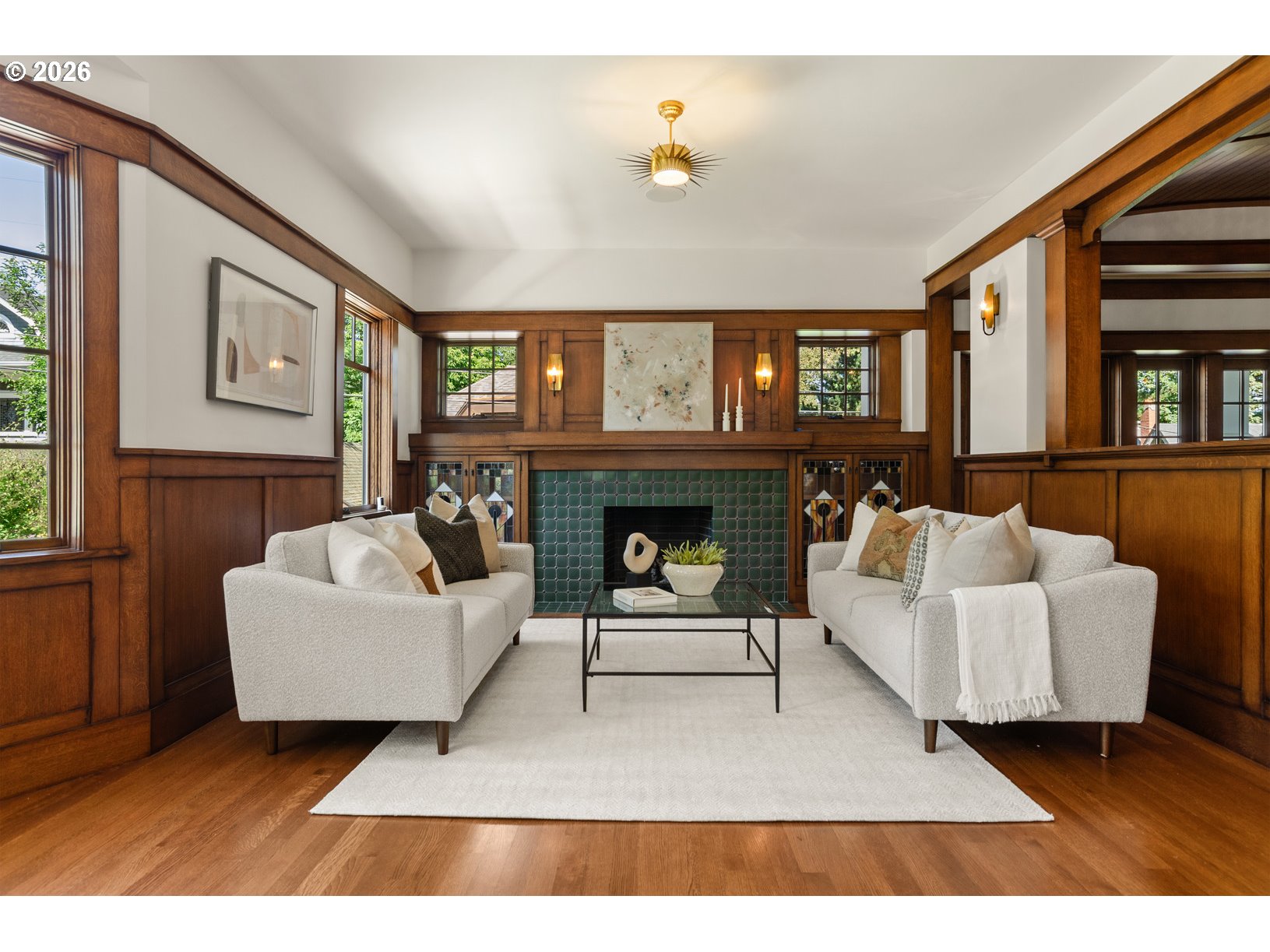 2023 Southwest Montgomery Drive Portland, OR 97201 - Photo 3 of 46 a living room with furniture and a fireplace