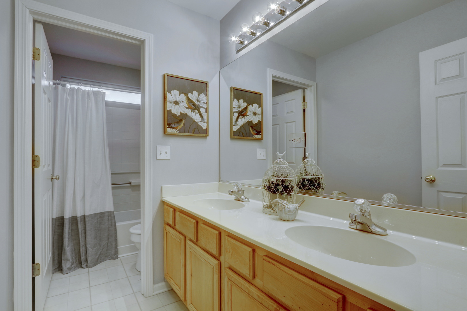 77 Bridle Path Drive Lindenhurst, IL 60046 - Photo 38 of 52 a bathroom with a double vanity sink and a mirror