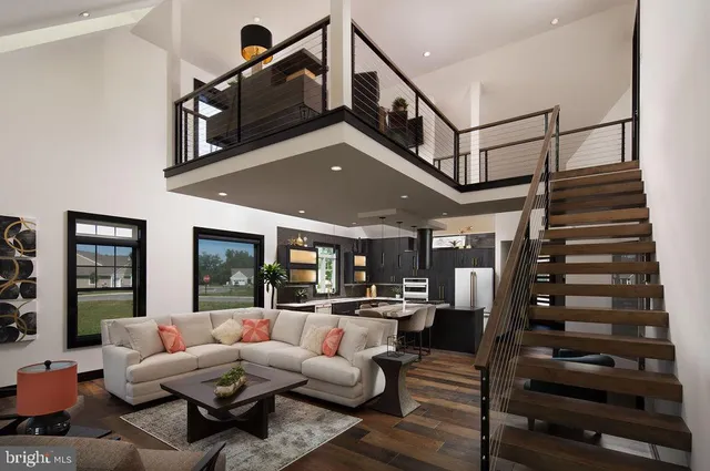 a living room with furniture