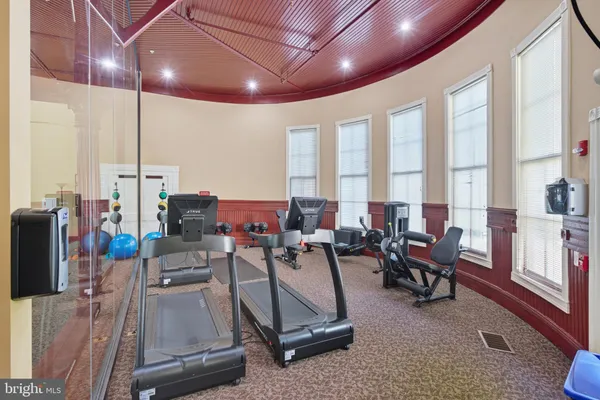 a room with furniture and windows