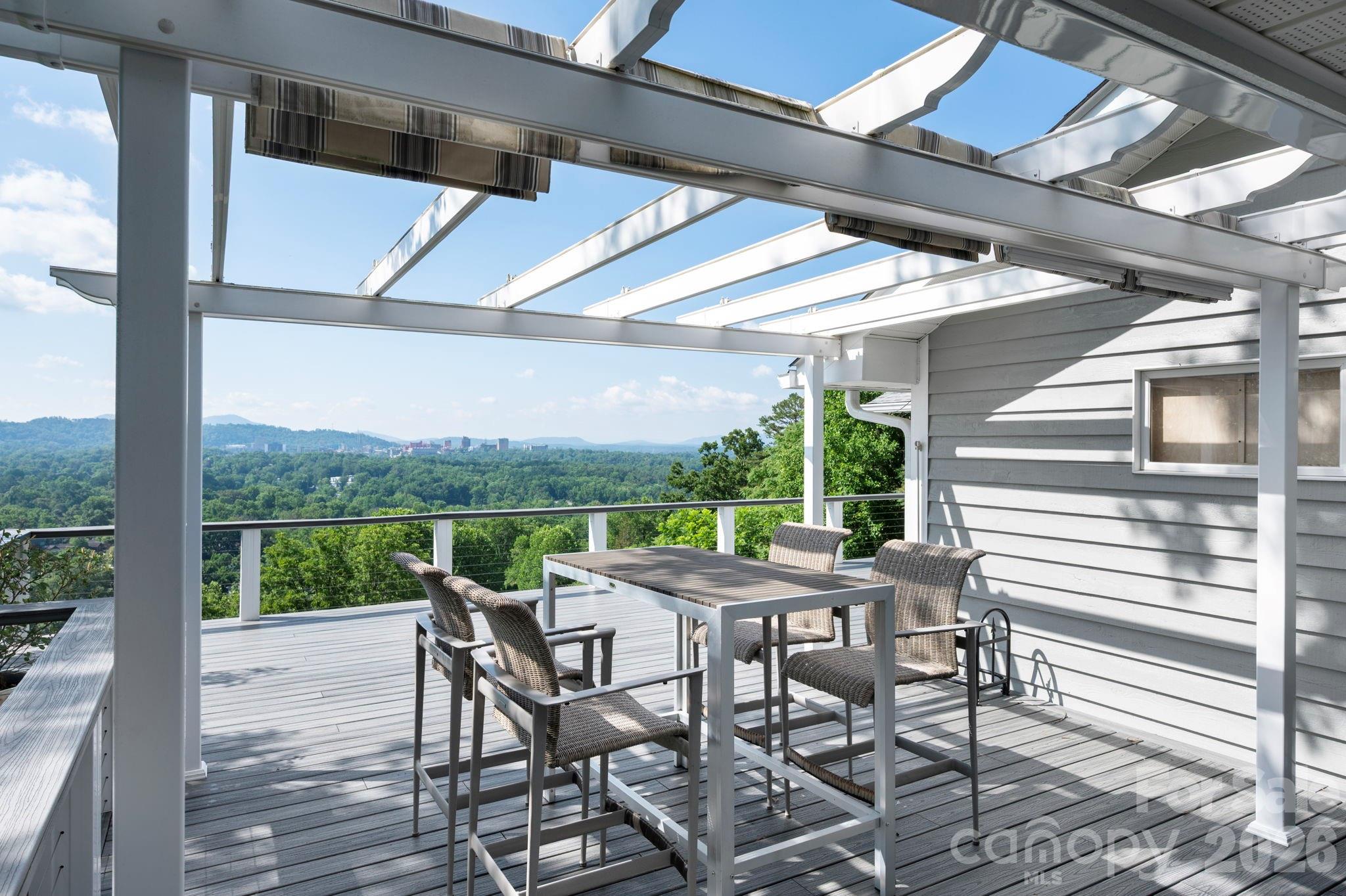 38 Lookout Road Asheville, NC 28804 - Photo 5 of 34 a view of a patio with a table chairs and a table