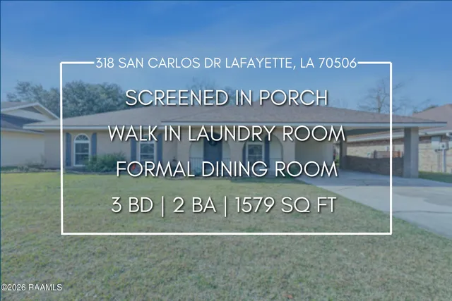 $204,900 | 318 San Carlos Circle, Lafayette, LA 70506