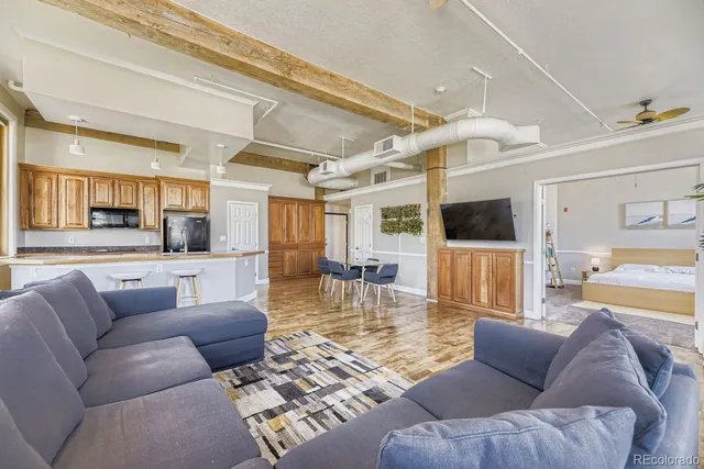 a living room with furniture