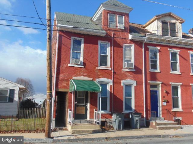 front view of a brick building