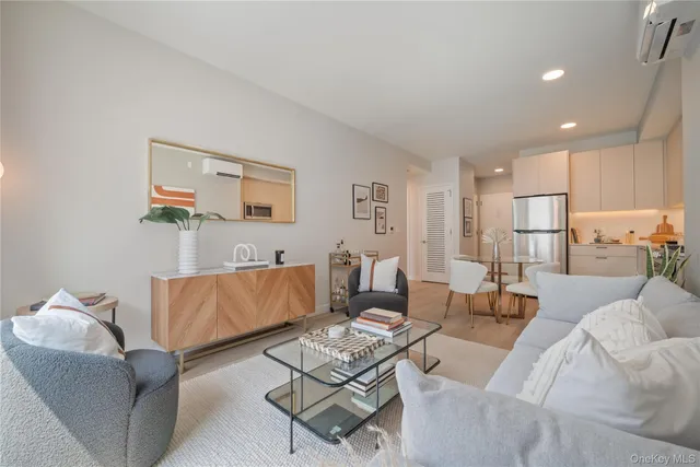 a living room with furniture and a couch