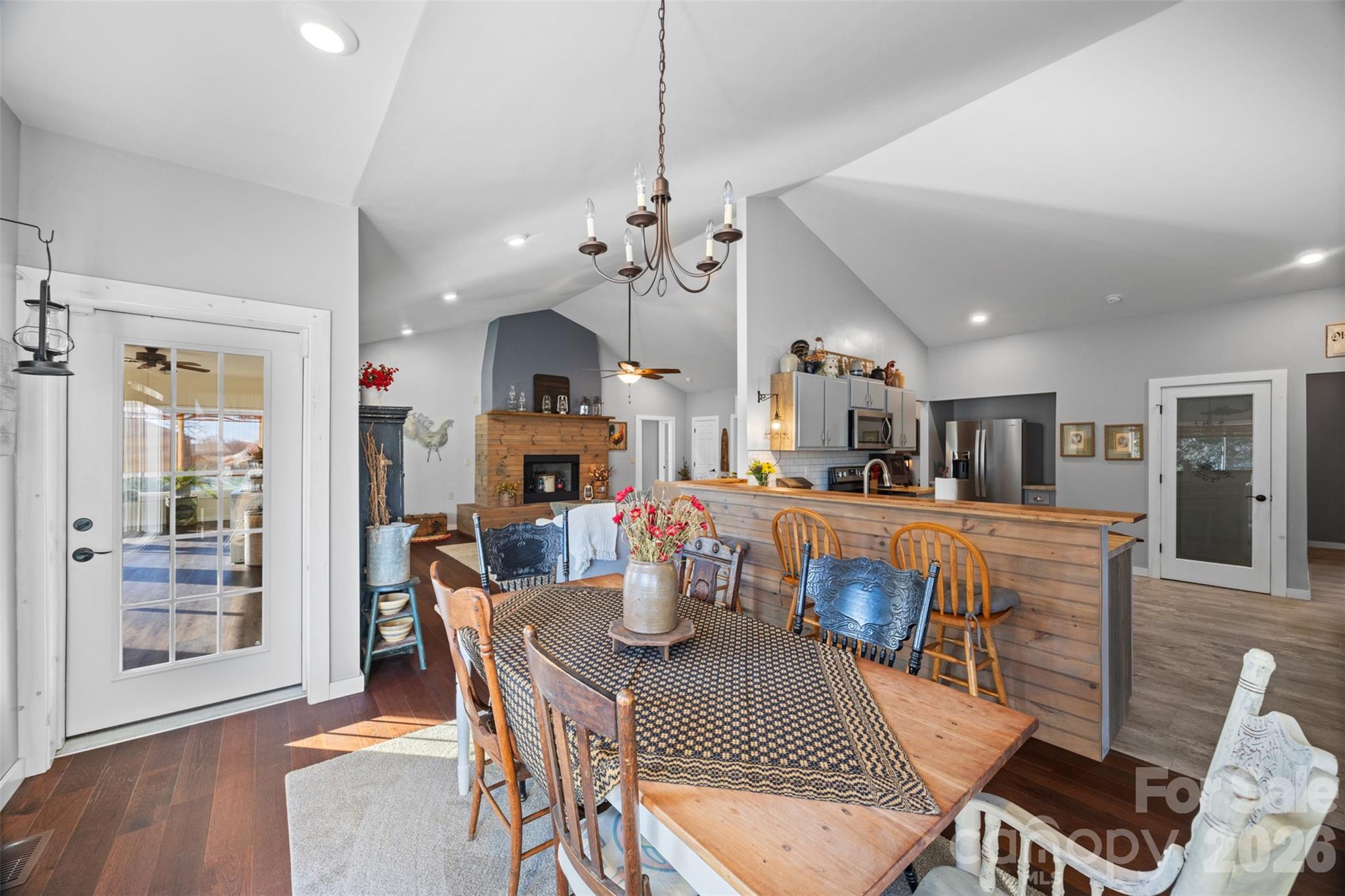 445 Warren Road Taylorsville, NC 28681 - Photo 17 of 48 a view of a dining room with furniture