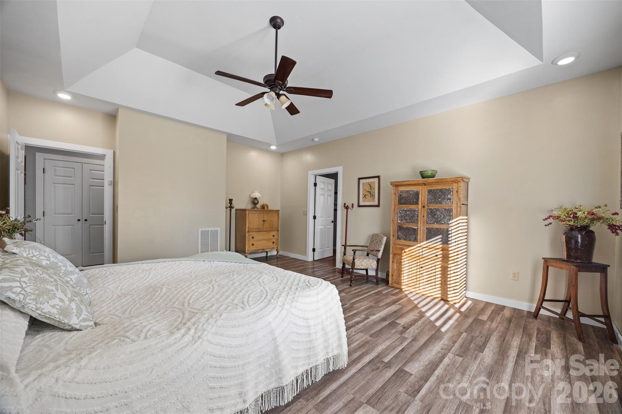 445 Warren Road Taylorsville, NC 28681 - Photo 27 of 48 a bedroom with a bed and a table
