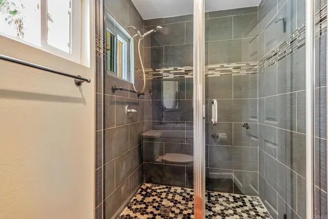 a bathroom with a shower