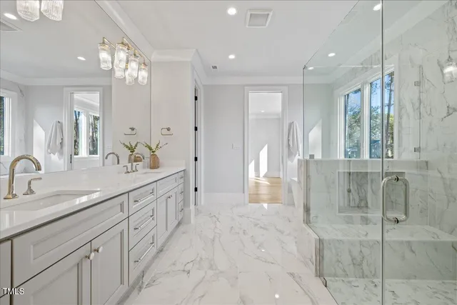 a view of a swimming pool with a lounge chairs