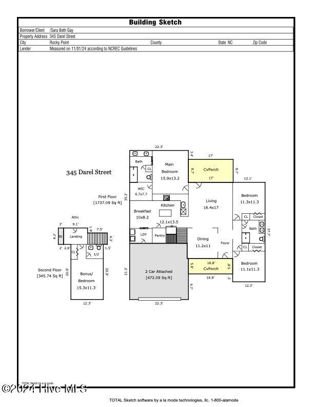 345 Darel Street Rocky Point, NC 28457 - Photo 48 of 48 345 Darel St sketch