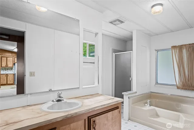 a bathroom with a sink and a bathtub
