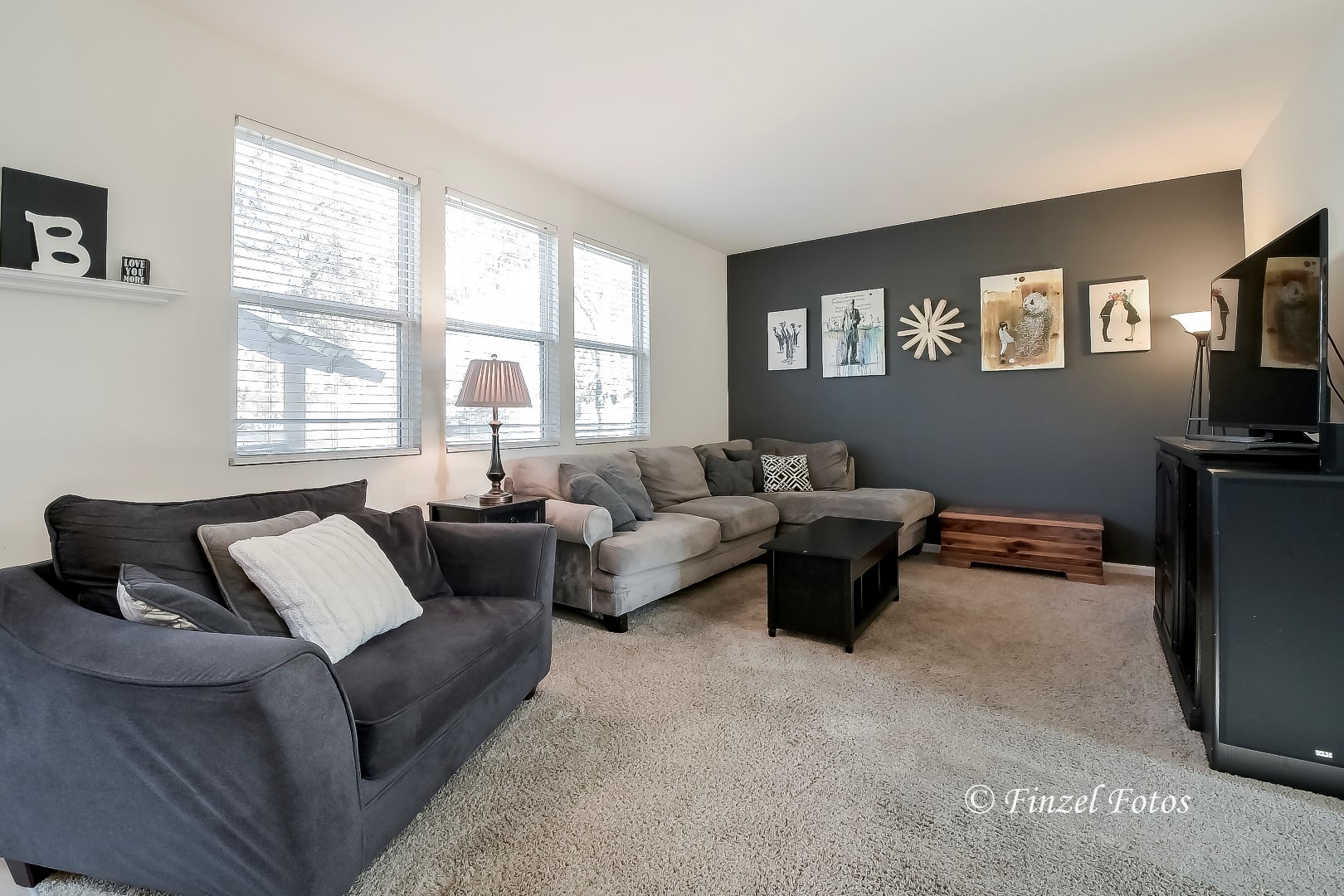 1912 Roger Road Woodstock, IL 60098 - Photo 5 of 21 a living room with furniture a flat screen tv and a window