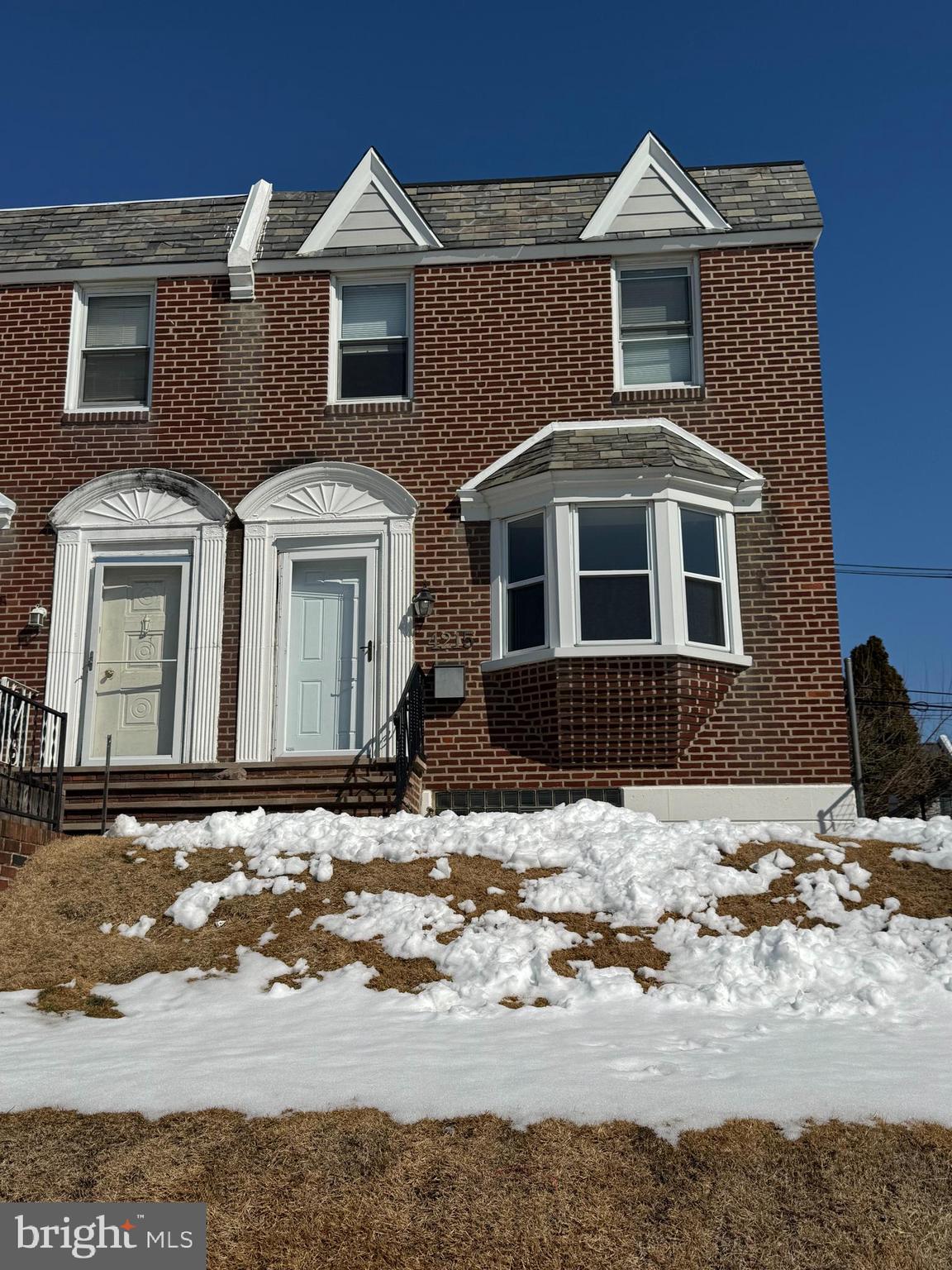a front view of a house