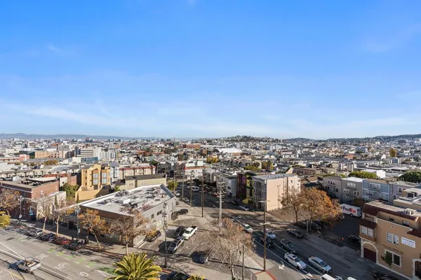 an aerial view of a city