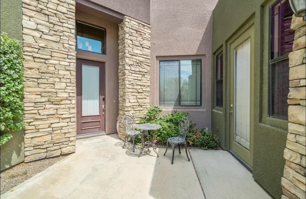 a view of a entryway door front of house