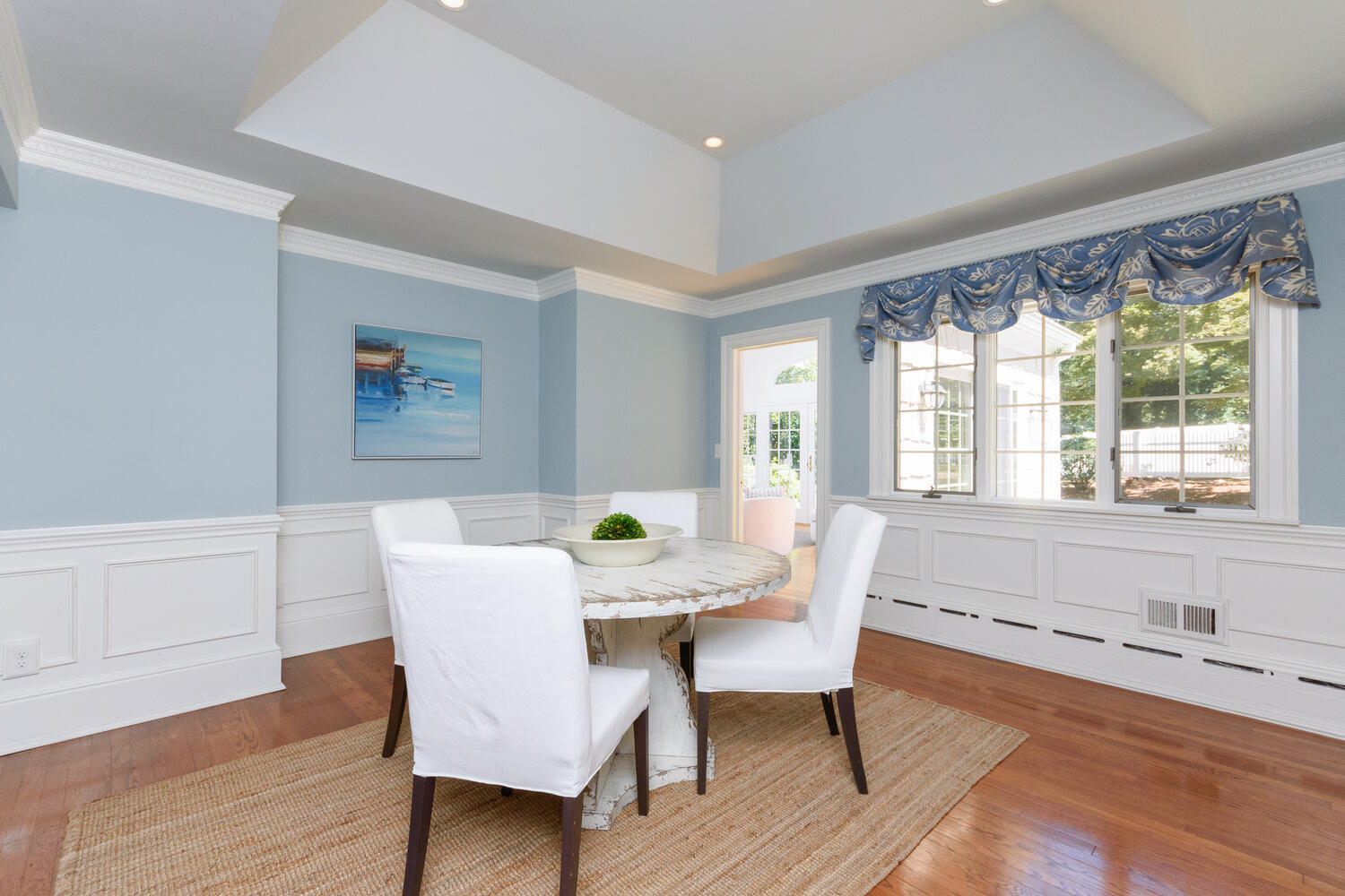 9 Old Parish Road Darien, CT 06820 - Photo 13 of 49 a view of a dining room with furniture and windows