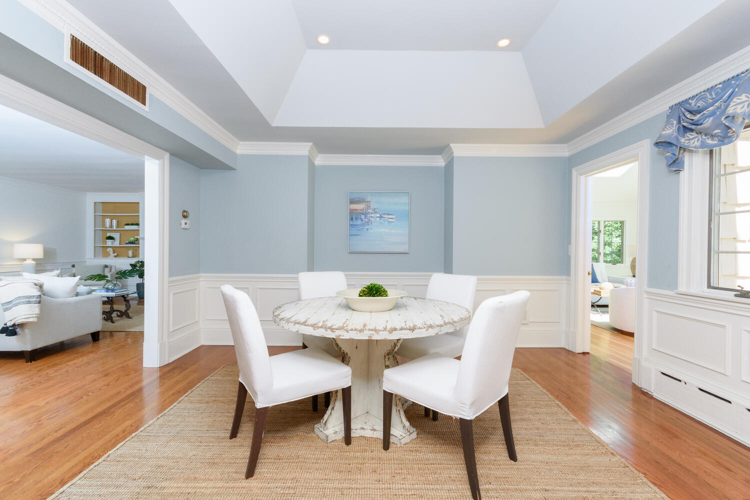 9 Old Parish Road Darien, CT 06820 - Photo 14 of 49 a view of a dining room with furniture and wooden floor