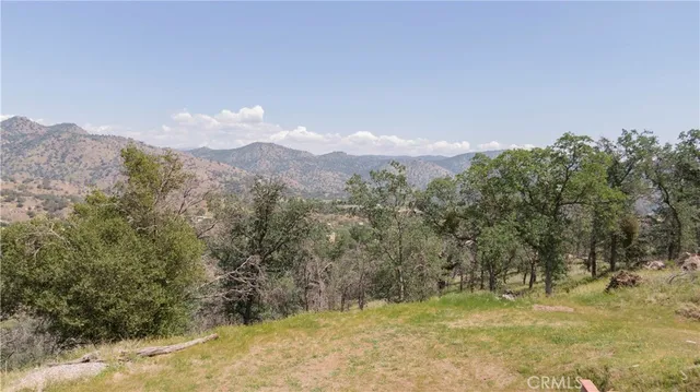 a view of mountain with trees in the background