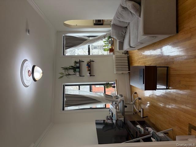 99 Prospect Place, Unit 3F Brooklyn, NY 11217 - Photo 1 of 1 a living room with furniture and wooden floor