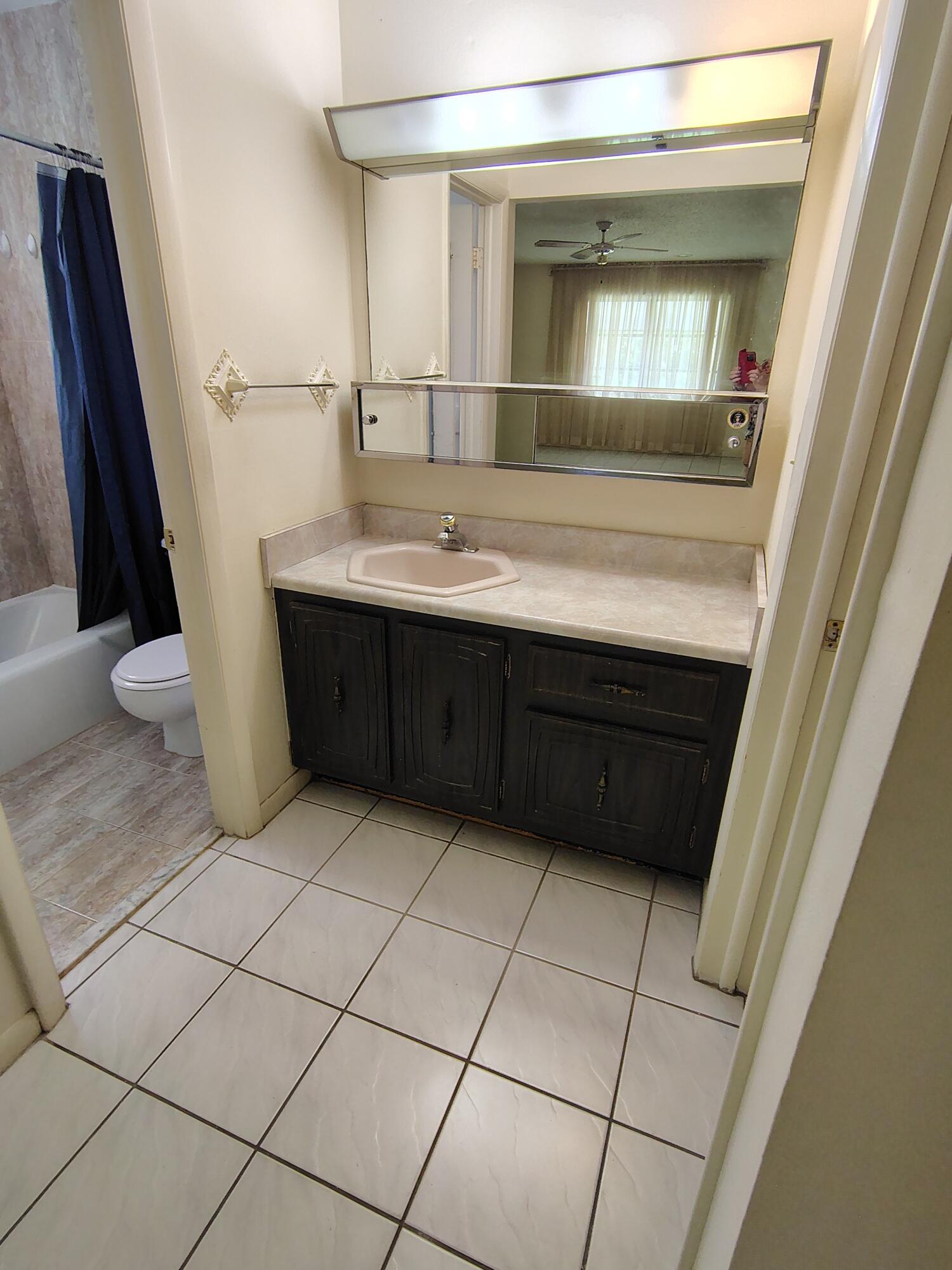 380 High Point Boulevard, Unit A Delray Beach, FL 33445 - Photo 9 of 18 a bathroom with a sink and mirror