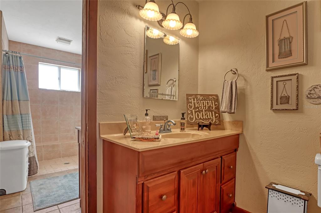 5005 Highway 1 Mims, FL 32754 - Photo 39 of 69 a bathroom with a sink a light fixture and a mirror