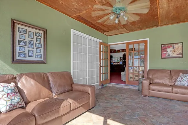 a view of a bench in a yard