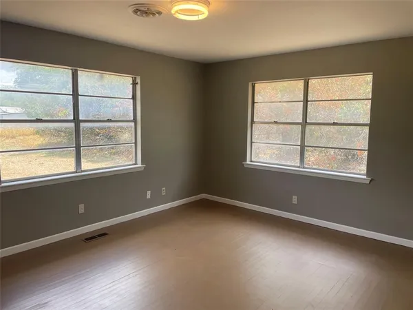 a view of small space with racks on the wall