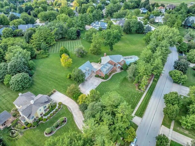 an aerial view of a house