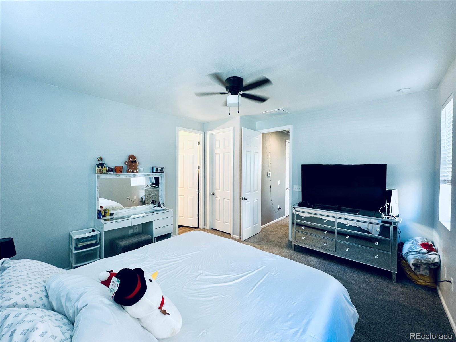 5337 Warrior Street Frederick, CO 80504 - Photo 11 of 17 a bedroom with a bed and a flat screen tv