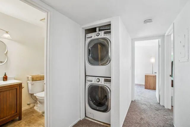 a room with a washer and dryer