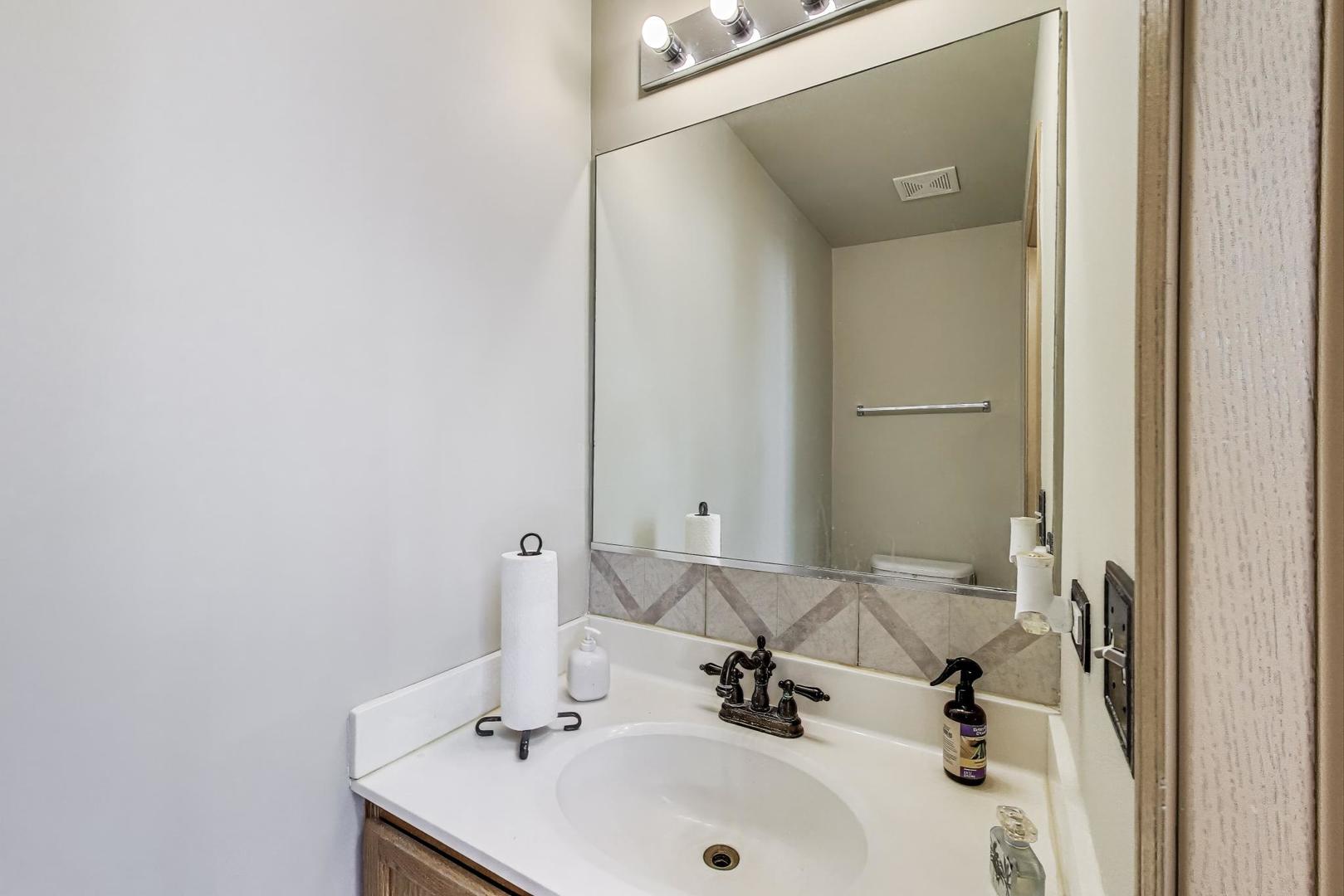 487 Anna Lane Romeoville, IL 60446 - Photo 13 of 38 a bathroom with a sink and a mirror