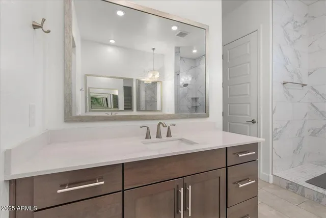 a view of a backyard with sitting area