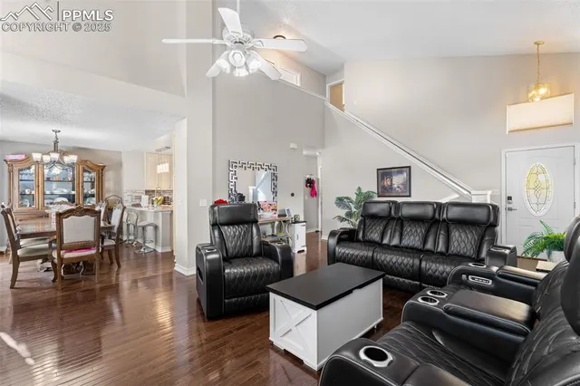 a living room with furniture